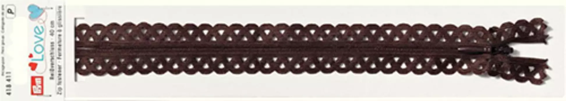 418411 Застежка-молния декоративная Prym Love S11 40cм, коричневый цв. 1шт Prym