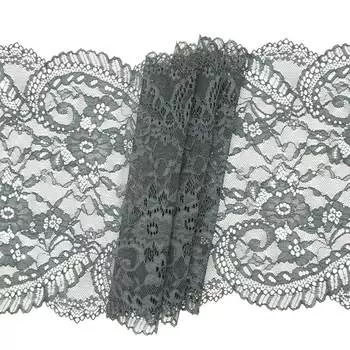 424 Кружево эластичное 24,5см*10м, т.серый