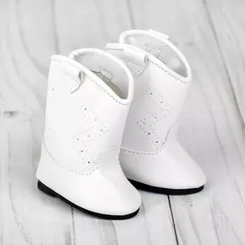 4258982 Сапоги для куклы 'Орнамент', длина подошвы 7,5 см, цвет белый