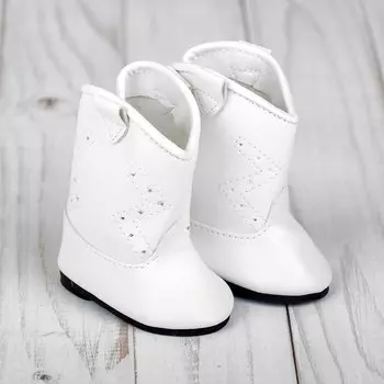 4258985 Сапоги для куклы 'Орнамент', длина подошвы 7,5 см, цвет молочно-белый