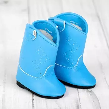 4258986 Сапоги для куклы 'Орнамент', длина подошвы 7,5 см, цвет голубой