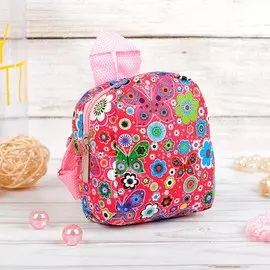 4259012 Рюкзак для куклы 'Цветочки', цвет красный