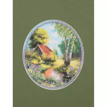42/БП Наборы для вышивания с бисером и паспарту 'Матренин посад' 'Лето', 20,5*30,5 см