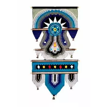 432ABlue Коврик декоративный хлопковый 35х60см