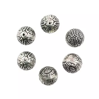 4342 Бусины под металл, 20 мм, упак./6 шт., 'Астра' (ст.серебро)