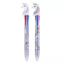 4363531 Ручка шариковая автоматическая 6-х цветная Единорог