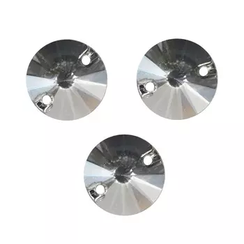 438-61-302 Стразы пришивные Риволи, 2 отверстия Crystal 10мм. 6 шт. Preciosa