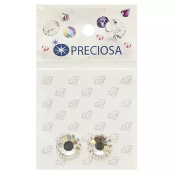 438-61-613 Стразы пришивные Вива, 2 отверстия Crystal 12мм. 2 шт. Preciosa