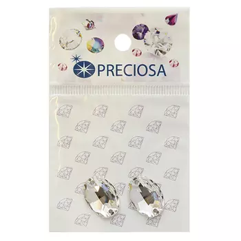 438-62-301 Стразы пришивные Овал, 2 отверстия Crystal 16x11мм. 2 шт. Preciosa