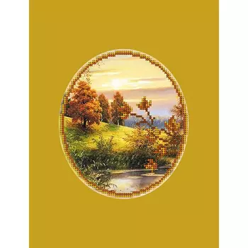 43/БП Наборы для вышивания с бисером и паспарту 'Матренин посад' 'Золотая осень', 20,5*30,5 см