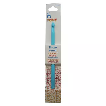 44303 Крючки вязальные детские 6,00мм*15см, пластик, цветные PONY