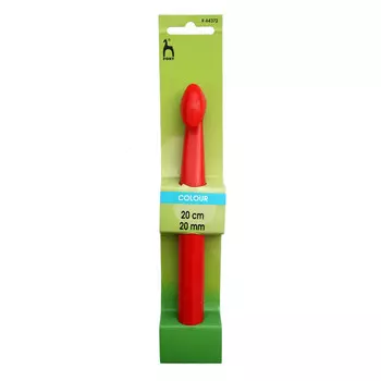 44372 Крючок вязальный 20,00мм*20см, пластик, цветной PONY