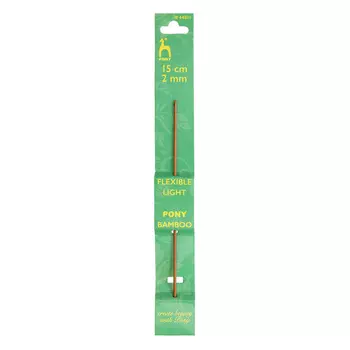 44811 Крючок вязальный 2,00мм*15см, бамбук PONY