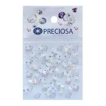 451-69-302 Бусины Биконус Crystal AB 3,6x4мм. 50 шт. Preciosa