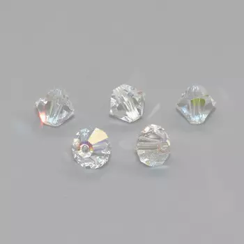 451-69-302 Бусины Биконус Crystal AB 5,7x6мм. 30 шт. Preciosa