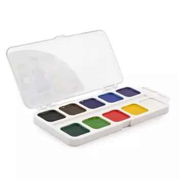 4531 Акварель 'Урок рисования', 10 цв., пласт. упак., евро