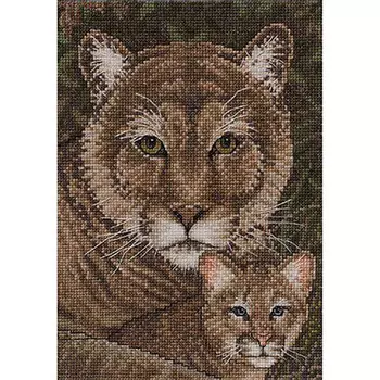 45515-BCL Набор для вышивания BUCILLA 'Семья кугуаров' 12,7х17,8 см