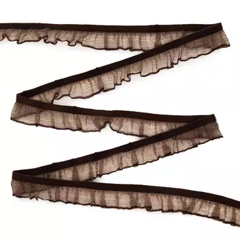 46-07610/15 Резинка-рюш 15мм* одностор. (5332 т.коричневый)