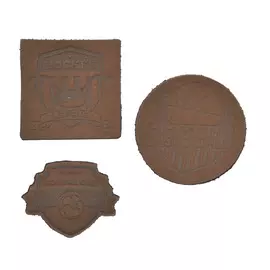 46 Набор термоаппликаций из 100% кожи, 3шт (хоккей, баскетбол, футбол) (42 темно-коричневый)