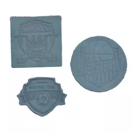 46 Набор термоаппликаций из 100% кожи, 3шт (хоккей, баскетбол, футбол) (55 светло-серый)