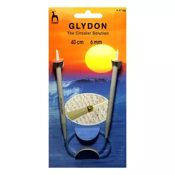 47156 Спицы вязальные круговые GLYDON 6,00мм*40см, пластик PONY