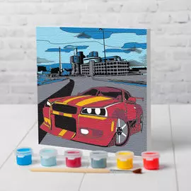 4719042 Картина по номерам 'Тачка в мегаполисе' 15*15 см