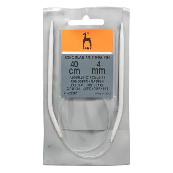 47209 Спицы вязальные круговые 4,00мм*40см, алюм. PONY