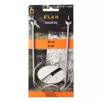 48004 Спицы вязальные круговые ELAN 4,00мм*80см, сталь PONY