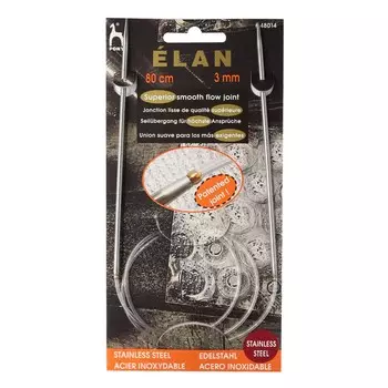 48014 Спицы вязальные круговые ELAN 3,00мм*80см, сталь PONY