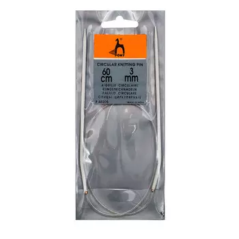48205 Спицы вязальные круговые 3,00мм*60см, алюм. PONY