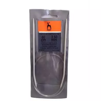 48207 Спицы вязальные круговые 3,50мм*60см, алюм. PONY