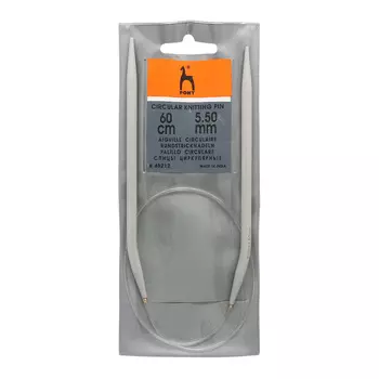 48212 Спицы вязальные круговые 5,50мм*60см, алюм. PONY