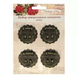 483828 Набор декоративных элементов 'Замок для шкатулок', 4шт. Vintage Line