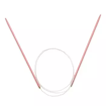 48405 Спицы вязальные круговые COLOUR 3,0 мм*80 см, лососевый, алюм. PONY
