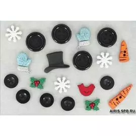 4888, Пуговицы-фигурки. Строение снежного человека Dress