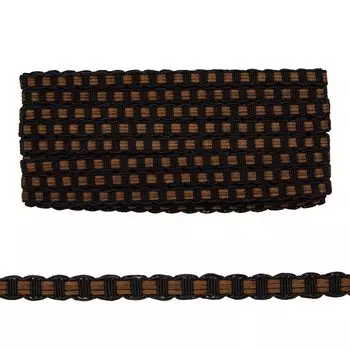 4894-3 Тесьма 12мм*18ярд (16,45м) (черно-коричневый)