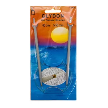 48955 Спицы вязальные круговые GLYDON 5,50мм*80см, пластик PONY