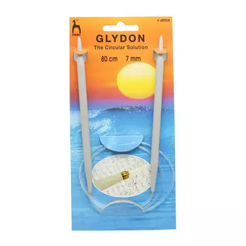 48958 Спицы вязальные круговые GLYDON 7,00мм*80см, пластик PONY