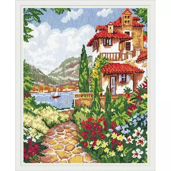 48-01 Набор для вышивания 'Чудесная игла' 'Вилла у моря', 24*31 см