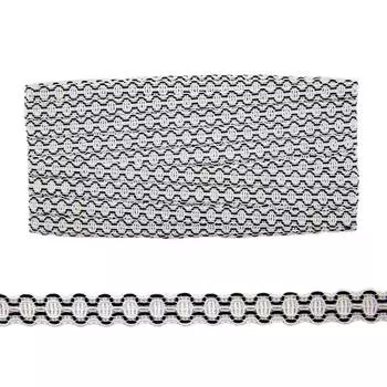 4903 Тесьма 12мм*18ярд (16,45м) (белый-черный)