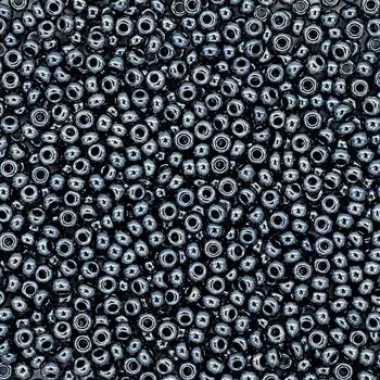 (49102) 331-19001-10/0 Бисер непрозрачный гематитовый 10/0, круг.отв., 20гр Preciosa