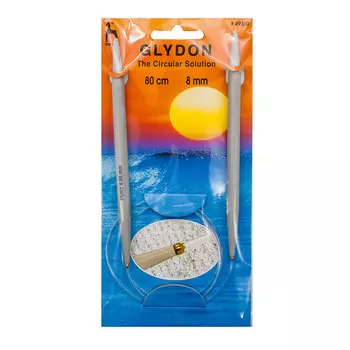 49310 Спицы вязальные круговые GLYDON 8,00мм*80см, пластик PONY