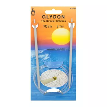 49454 Спицы вязальные круговые GLYDON 5,00мм*100см, пластик PONY