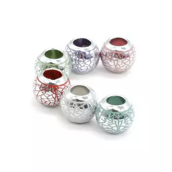 Бусины-шармы металлизированные, пластик, 4977, 14*11-7MM, 6 шт/упак, микс, Astra&amp;Craft