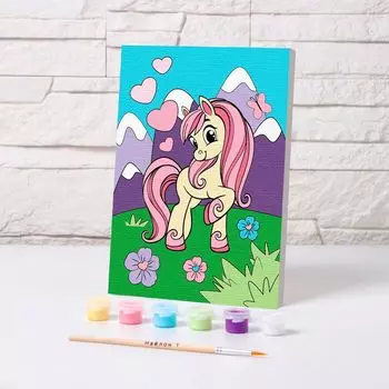 4992643 Картина по номерам 'Веселая поняшка' 21*15 см