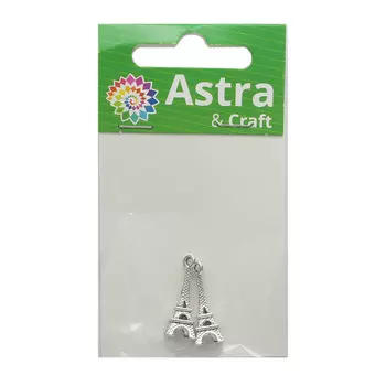 4AR028 Подвеска металлическая эйфелева башня никель,2шт/упак, Astra&amp;Craft