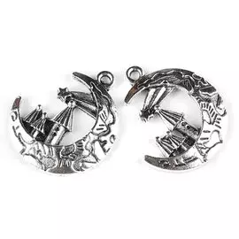 4AR029 Подвеска металлическая полумесяц/маяк,2шт/упак, Астра