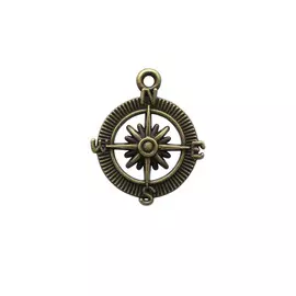 4AR034 Подвеска металлическая роза ветров,2шт/упак, Астра