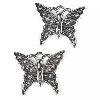 4AR043 Подвеска металлическая бабочка,2шт/упак, Astra&amp;Craft