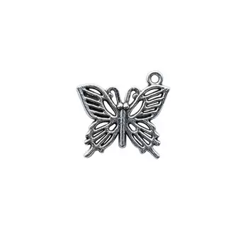 4AR044 Подвеска металлическая бабочка,2шт/упак, Астра